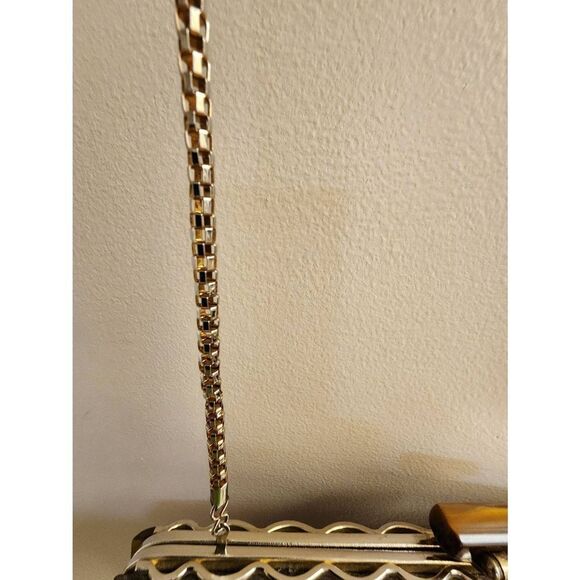 Vintage Look Upholstery Purse Victorian Ladies Garden Gazebo Chain Strap - Picture 9 of 12